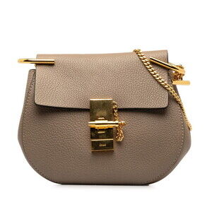 Chloe Drew chain shoulder bag Beige Tan gold leather
